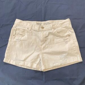 Mossimo Boyfriend Midi White Denim Shorts